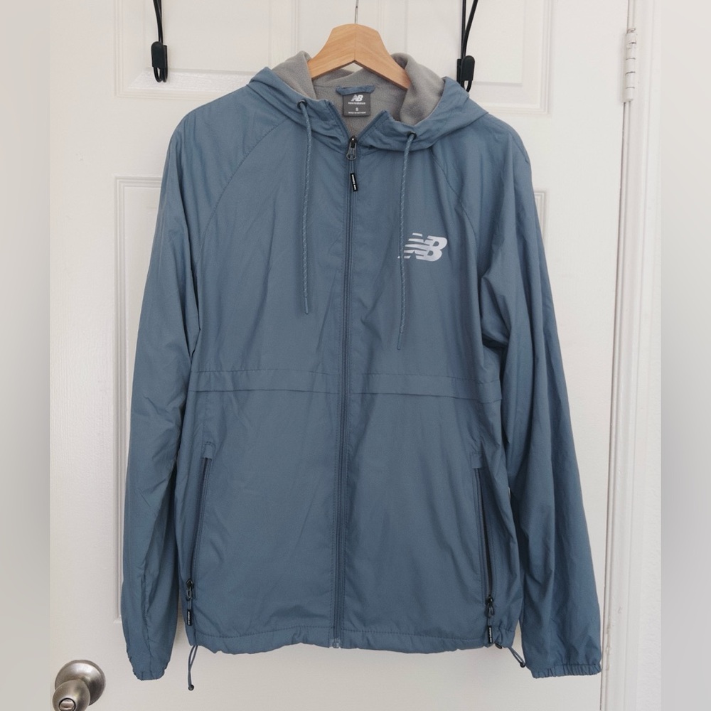 New Balance Slate Blue Hooded Windbreaker Jacket